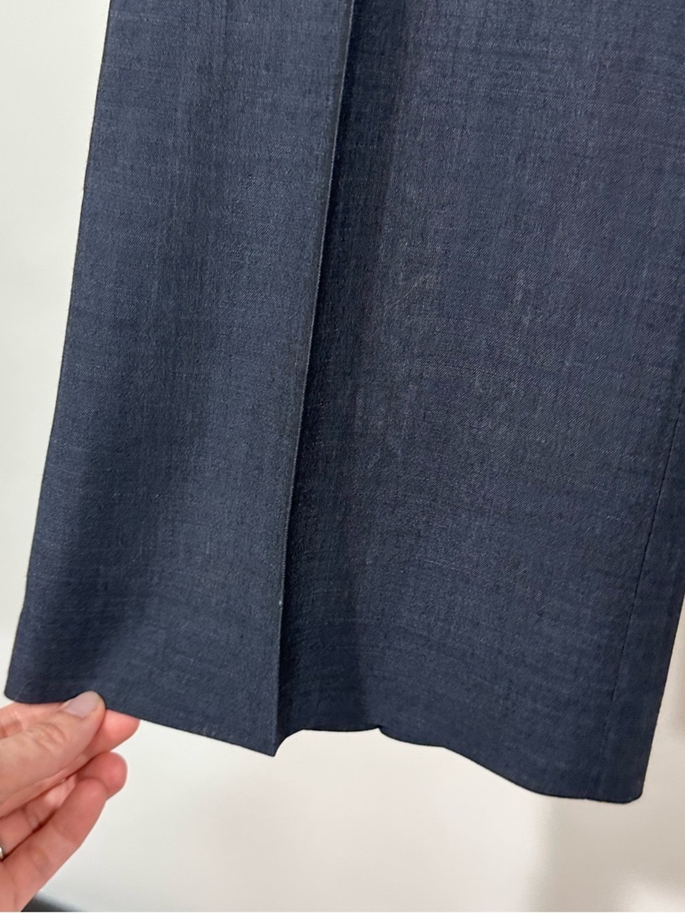 Karen Millen tailored straight leg trousers blue size 8 workwear pants mohair - Picture 7 of 9
